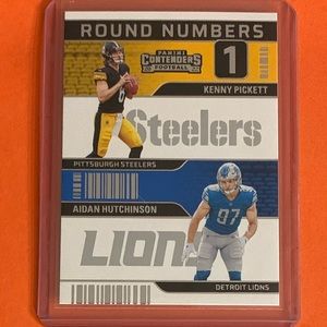 K.Pickett,A.Hutchinson #RN-PH 2022 Panini Contenders Round Numbers Football Card